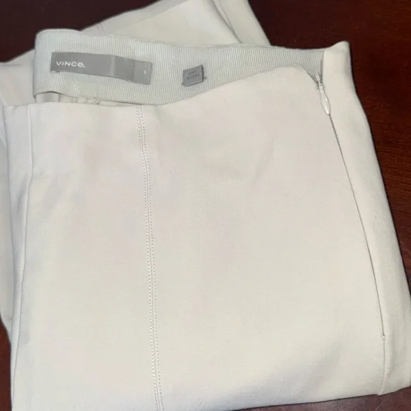 Vince stitch front seam ponte legging pants split hem Gesso light grey Medium - Picture 12 of 16